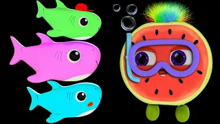 Baby Shark Funky Fruits - Baby Sensory Dance Pary and Fun High Contrast Compilation Video