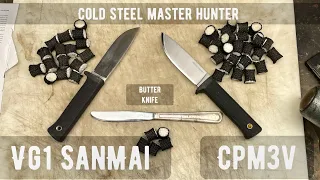 Cold Steel Master Hunter CPM3V vs VG1 SANMAI edge retention test