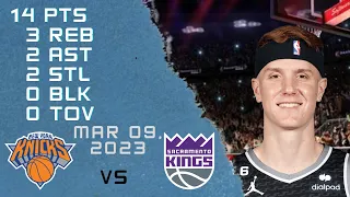 Kevin Huerter NBA KINGS vs KNICKS Regular season Gameplay Possessions - 09-03-2023
