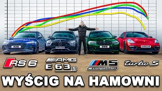 BMW M5 v AMG E63 v RS6 v Panamera Turbo: TEST NA HAMOWNI!