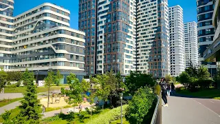 [4K] Moscow new housing development - A walk among the big residential complexes