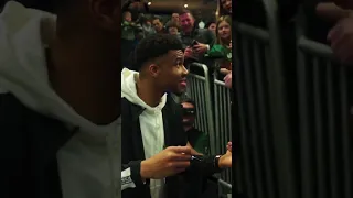 Giannis gives his shoes to young fan for saying please