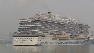 AIDA CRUISES AIDACOSMA early morning arrival at Southampton Horizon Cruise Terminal 21/03/22