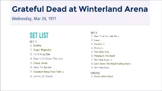 1971-03-24 - Grateful Dead Live at Winterland Arena