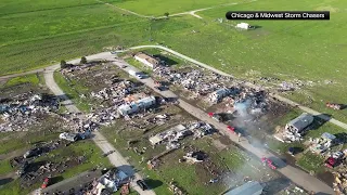 Drone footage shows aftermath of tornado in Perryton, Texas