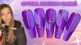 👀 Optical illusion ombré French tip | Nail art design | How to do new nails trend | Double ombre