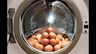 Experiment - a Pile of Eggs - in a Washing Machine - Scrambled