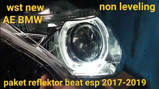 cara pasang proji wst new di reflektor beat esp 2017-2019 non leveling LEED HID MOTOR