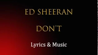 Ed Sheeran  Don't Lyrics Clean Version