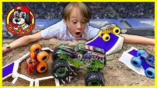 SUPER Monster Truck Toys COMPILATION 2 - Obstacle Course, Racing & DIY Arena Freestyle Challenge