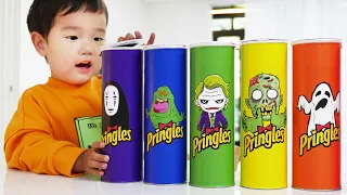 프링글스 먹으면 무엇으로 변할까요 ?! 마법 프링글스 Making Mysterious Pringles  for kids & children