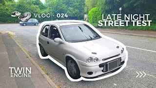 Late Night Street Testing in the Twin Engine Corsa - Vlog024