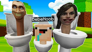 ¡BEBE NOOB SE CONVIRTIO EN EL HIJO DE SKIBIDI TOILET Y SU NOVIA! 😱👶 EN MINECRAFT