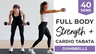 40-Minute Full Body Dumbbell STRENGTH + CARDIO TABATA Circuits