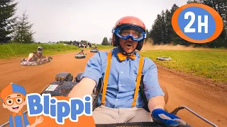 Blippi's Go Kart Race | 🔤 Moonbug Subtitles 🔤 | Learning Videos