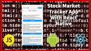 How To Make a Stock Market Tracker App With React Native || Fetch Data From an API