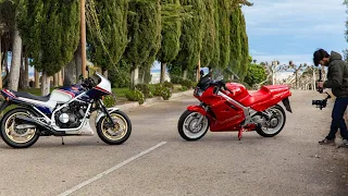 Honda VF750F Interceptor '81 y Honda VFR750F '90: Prueba en Madrid de dos motos (Puras Old School).