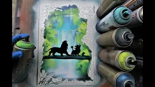 Lion King - HAKUNA MATATA Glow in Dark SPRAY PAINT ART by Skech