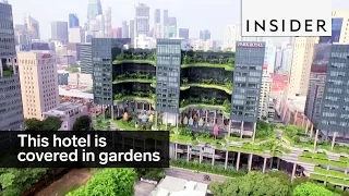 Hotel Is Covered In Hanging Gardens From Bottom To Top