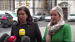 Sinn Fein president Mary-Lou McDonald reacts to being "excluded" from multi-party talks