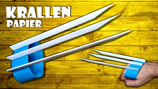 Krallen selber machen Spielzeug basteln mit Papier - paper claw DIY toy weapon craft [4K]