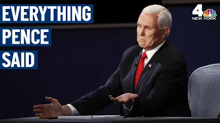 Everything Mike Pence Said at the Vice Presidential Debate | NBC New York