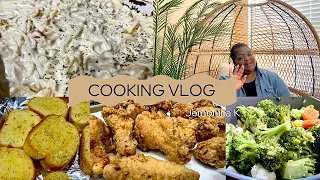 COOKING VLOG | THE BEST FRIED CHICKEN + CHICKEN SPAGHETTI | THIS ALMOST TOOK ME OUT!