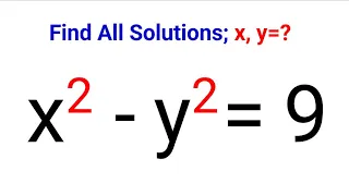 A Nice Algebra Problem, Can You Solve? Math Olympiad Problem X^2 - Y^2=9 | Exponential Equation