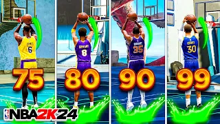 The BEST JUMPSHOTS for EVERY THREE POINT RATING + HEIGHT in NBA 2K24