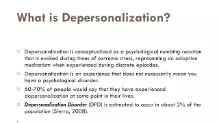 Dissociation and Grief part 2: Depersonalisation