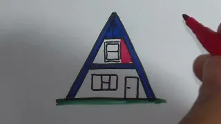 Как нарисовать дом из буквы А?