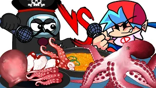 먹방 VS 프라이데이 나이트 펌킨 - 어몽어스 먹방 애니메이션  GIANT Octopus Seafood mukbang Challenge