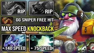 MAX SPEED Knockback Moon Shard Sniper Mid 1st ITEM Mjollnir with Max Attack Range Dota 2