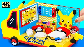 (AMAZING) How To Make Pikachu Car House, DIY Nintendo Switch Dock from Cardboard for Pokemon Lover