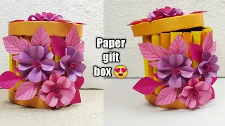 DIY Gift Box | Paper Craft Idea | EASY Paper Flower Gift Box