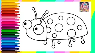 Drawing And Coloring A Ladybug 🐞 How To Draw A Rainbow Ladybug 🐞🌈 Drawings For Kids