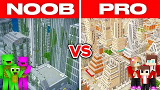 Maizen Family CITY vs Mikey Family CITY Battle in Minecraft! - Parody Story(JJ and Mikey TV)