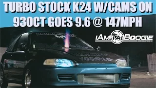 MRNEWGEN 1 OF THE FASTEST PUMP GAS Turbo Stock K24 w/cams Goes 9.60s !