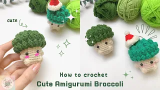 Crochet a Cute Amigurumi Broccoli Keychain| Hướng dẫn móc chiếc móc khóa súp lơ dễ thương| Katee DIY