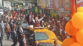 PM Modi holds roadshow in Shillong, Meghalaya |PM Modi's Grand Welcome @police Bazar Shillong