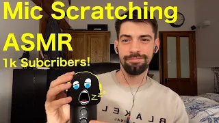 Mic Scratching ASMR - (1k subscribers! Brushing,  tapping, scratching, breathing on MAX Gain)