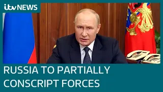 Putin announces partial conscription and accuses West of 'nuclear blackmail' in address | ITV News