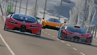 Koenigsegg Jesko Absolut vs Bugatti Vision GT vs Bugatti Bolide at Highlands