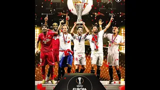 SEVILLA  LIFTS THE 2019/2020 EUROPA LEAGUE WHICH IS THEIR 6TH TIME TO WIN THE EUROPA LEAGUE