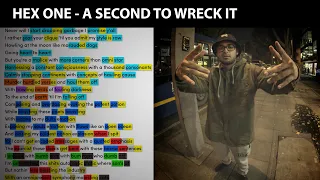 Hex One - A Second to Wreck It [Rhyme Scheme] Highlighted