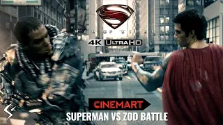 MAN OF STEEL (2013) | Superman vs Zod Battle Part 1 scene 4K UHD