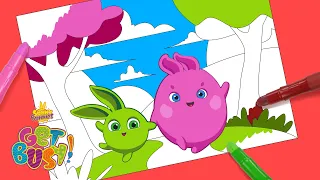 SUNNY BUNNIES - How to Color a Picture | GET BUSY COMPILATION | Cartoons for Children