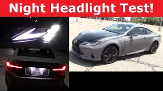 2023 Lexus RC350 FSport Headlight Test and Night Drive