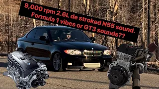 9,000 rpm de stroked N55. Brutal sound! Testing the 4N Motorsport 2.6L N55r26 engine!