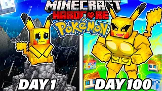 I Survived 100 Days as a POKEMON in HARDCORE Minecraft!